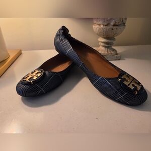 Tory Burch Black Plaid Women's Flats